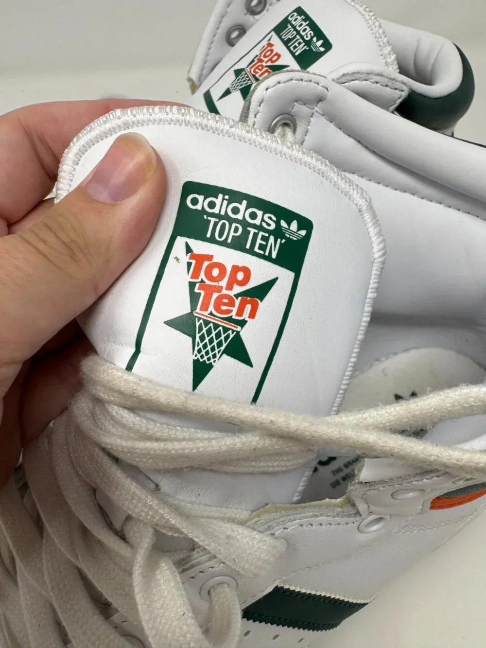 Adidas Originals Top Ten Hi White Green Orange High Top Sneakers Men's 9.5